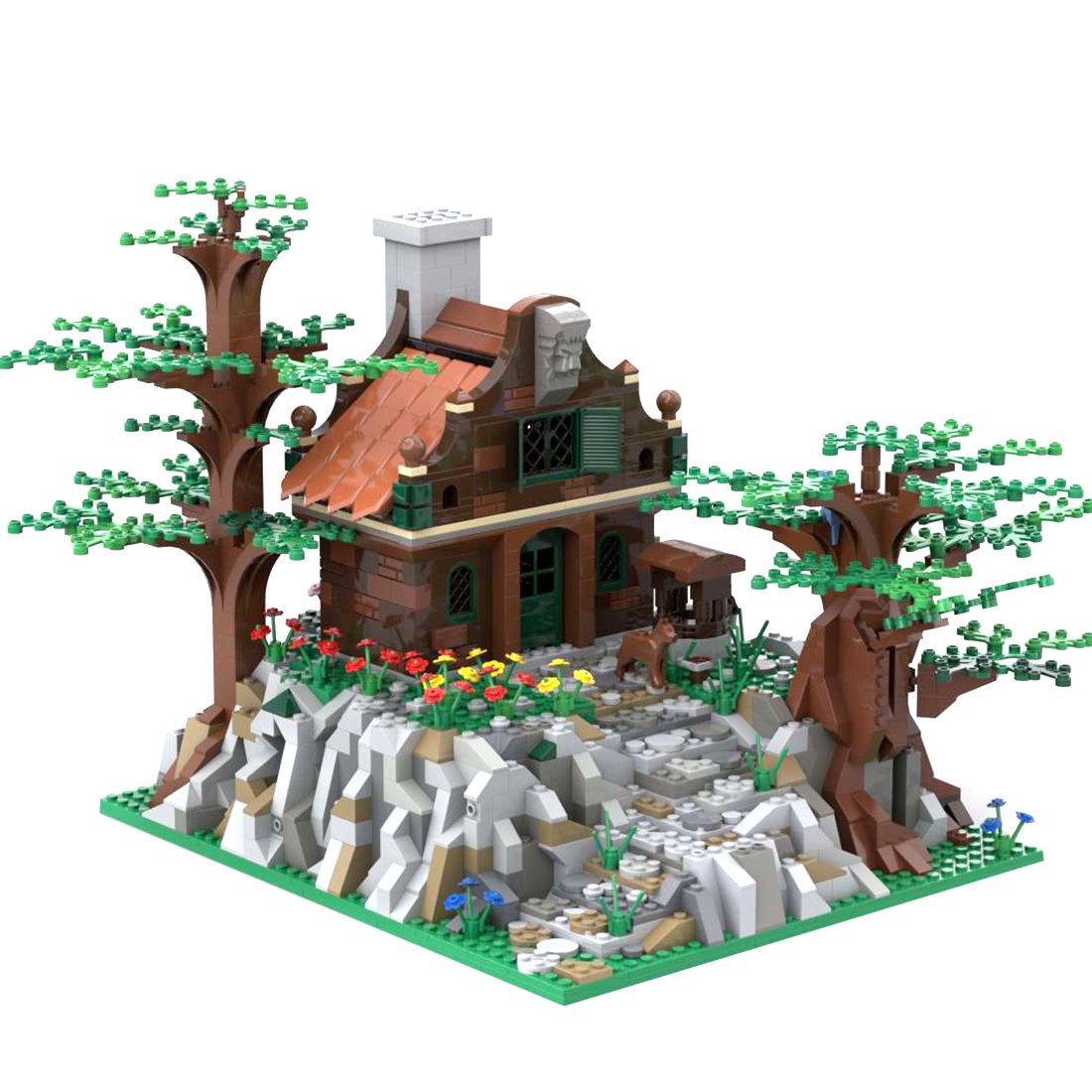MOC Elf Hut on Hillside