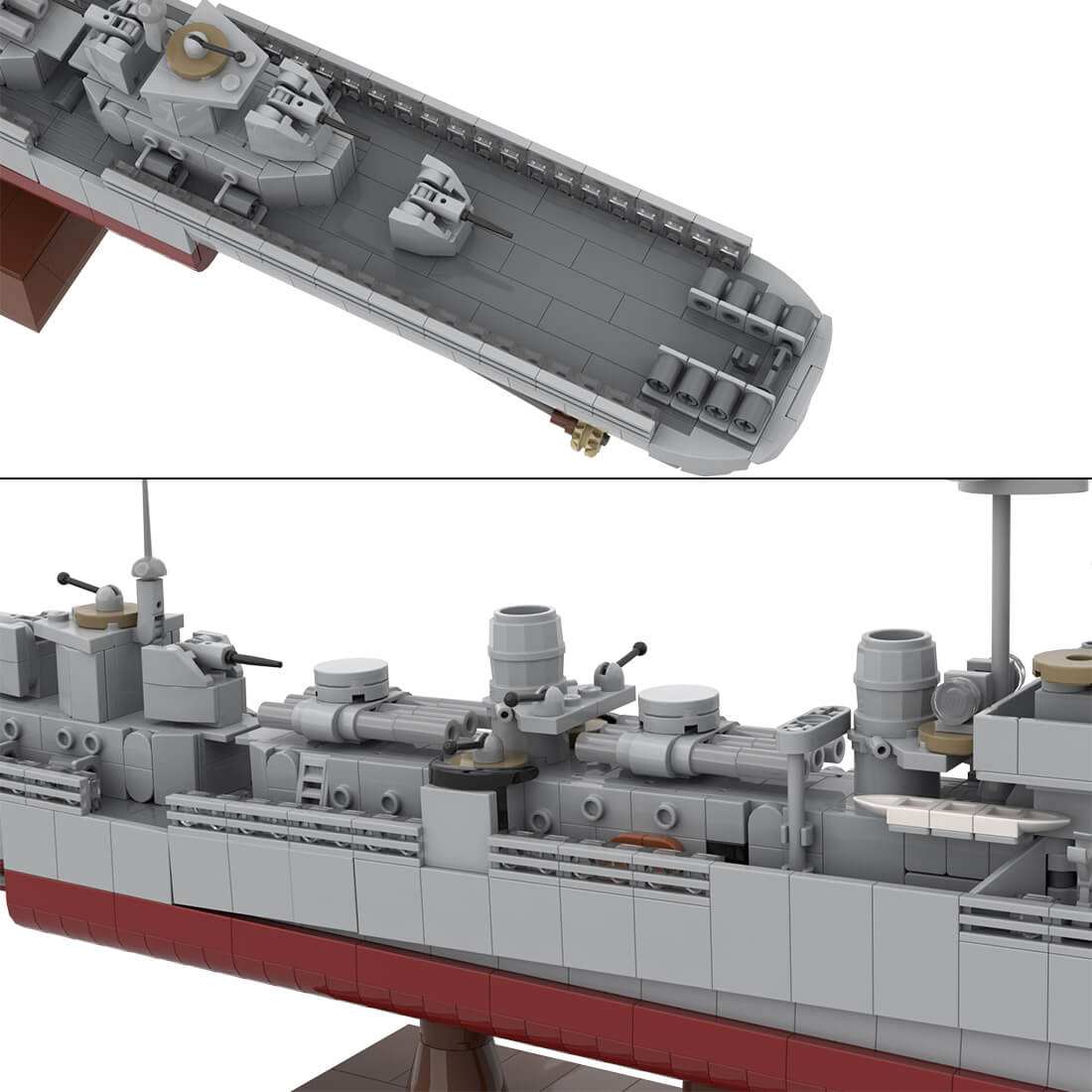MOC-124716 1/200 Scale Fletcher-Class Destroyer Model(1602PCS) | Letbricks