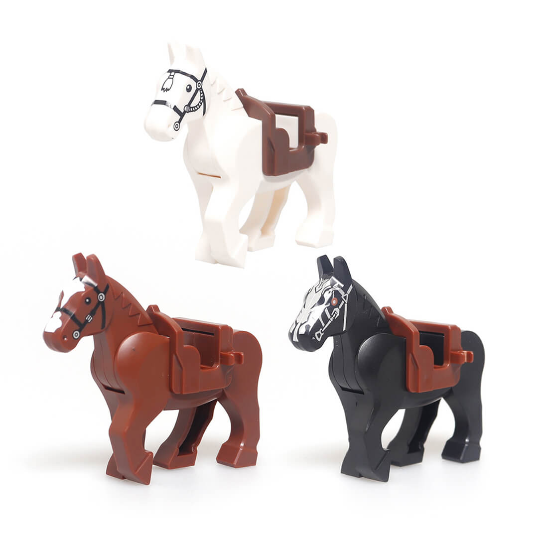 Military DIY Ancient War Horses Parts Building Blocks Set