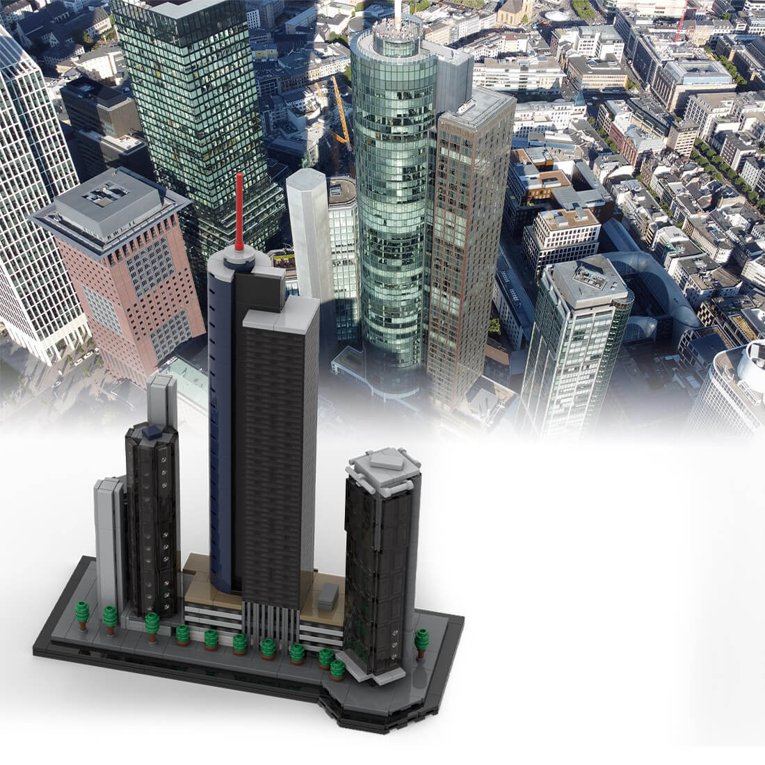 MOC-176840 Main Tower Frankfurt Germany Street Scene Building Blocks Set (1246PCS) by Tralux21