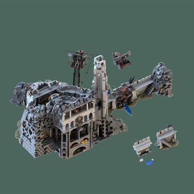MOC-234842 & MOC-228790 & MOC-234276 Medieval Sci-Fi Film Fortress Valley Scene Helms Deep Building Blocks by Sebastian Brueckner