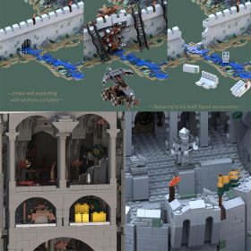 MOC-234842 & MOC-228790 & MOC-234276 Medieval Sci-Fi Film Fortress Valley Scene Helms Deep Building Blocks by Sebastian Brueckner