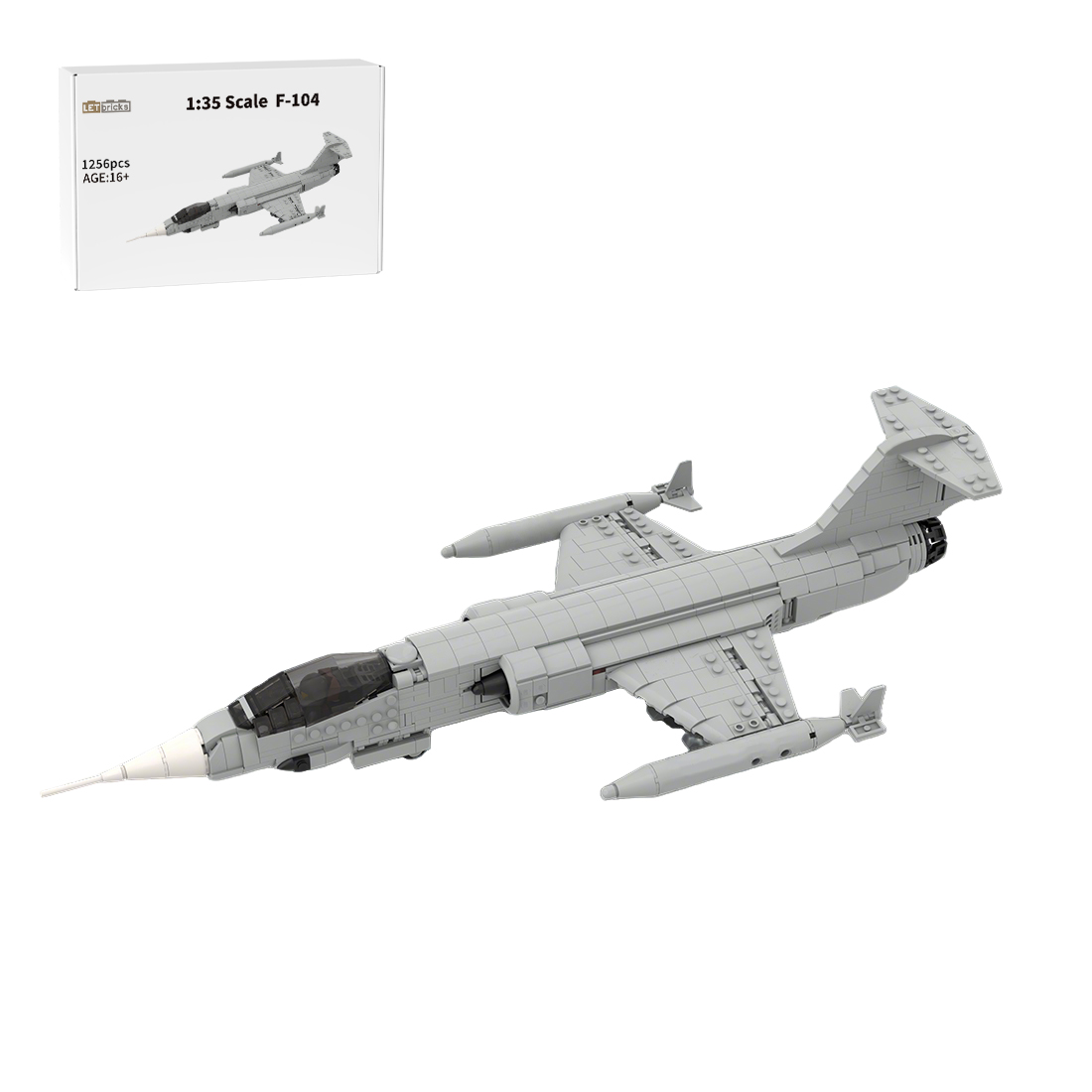 MOC-242444 1/35 Scale F-104 StarFighter Building Blocks Set (1256PCS) by DarthDesigner